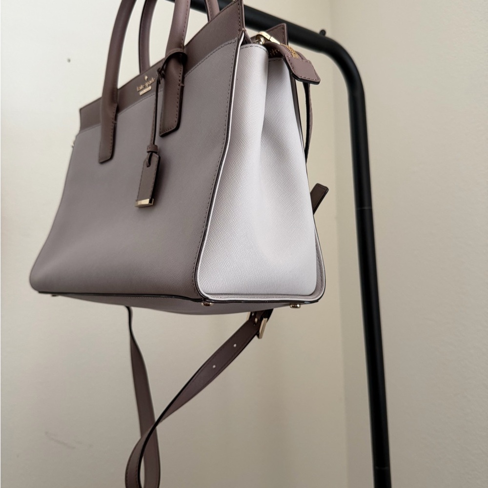 Kate Spade Cameron Street Candace Tote Gray Taupe Neutral Leather - Picture 4 of 9